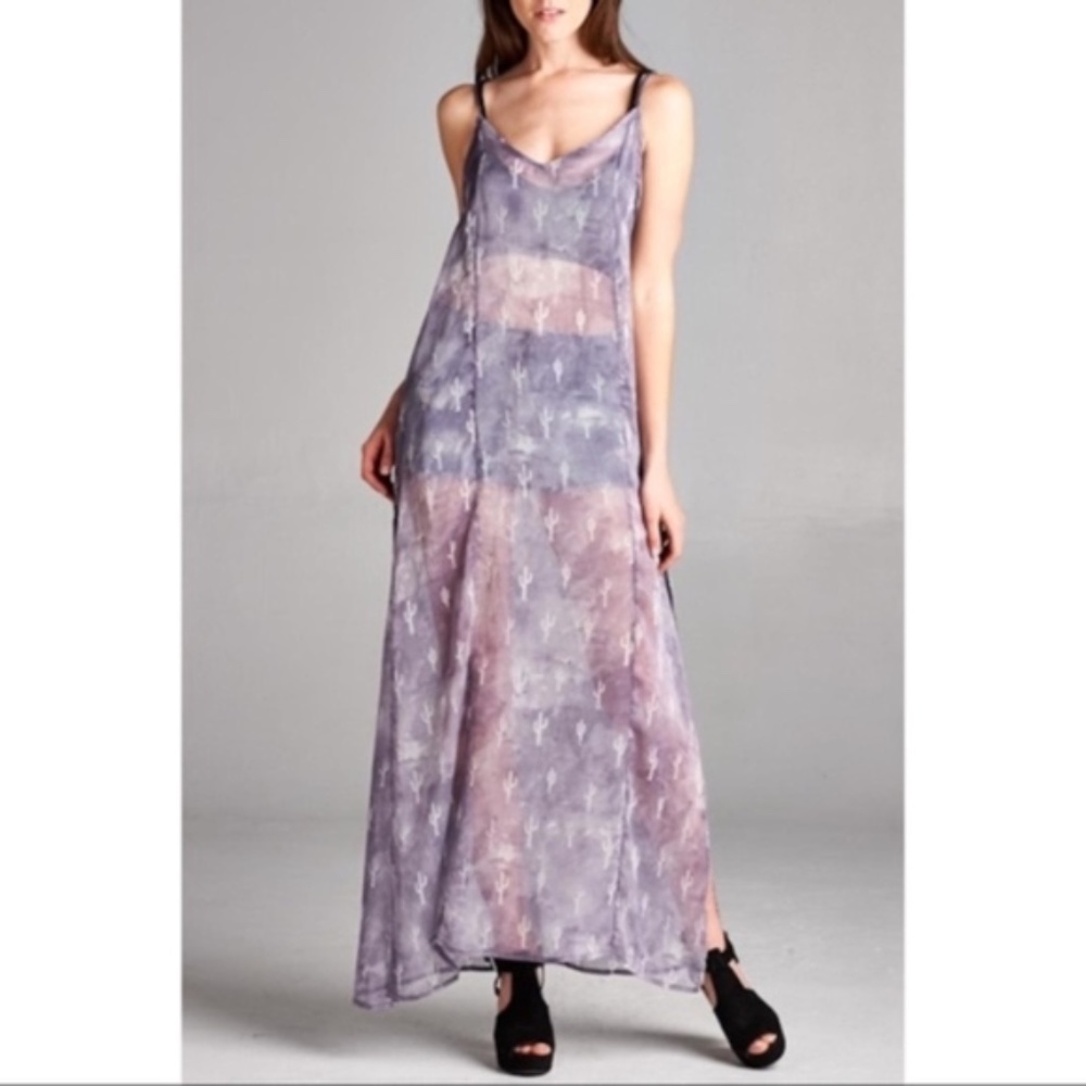 Honey Punch Sheer Cactus Maxi